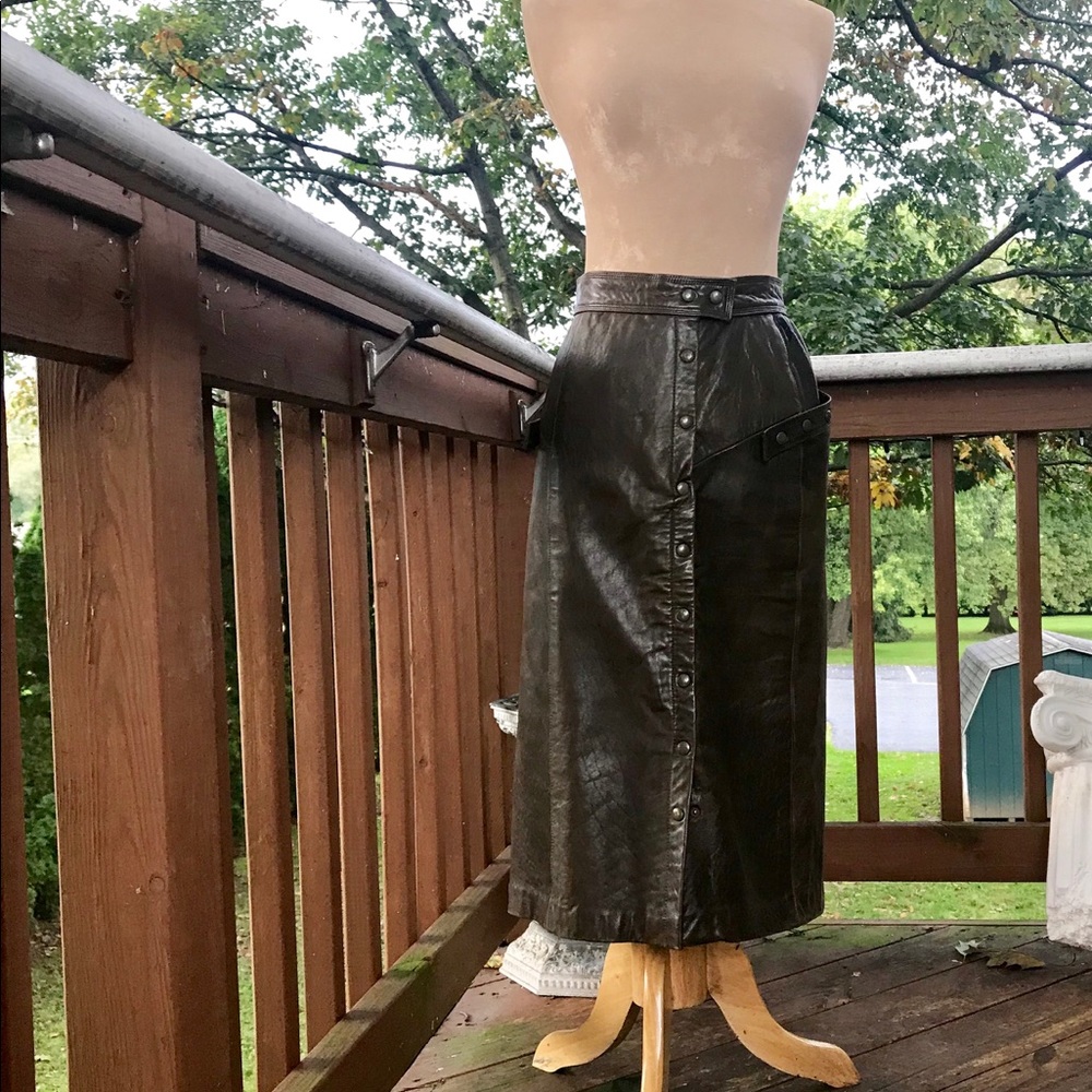 Leather pencil skirt.  XS